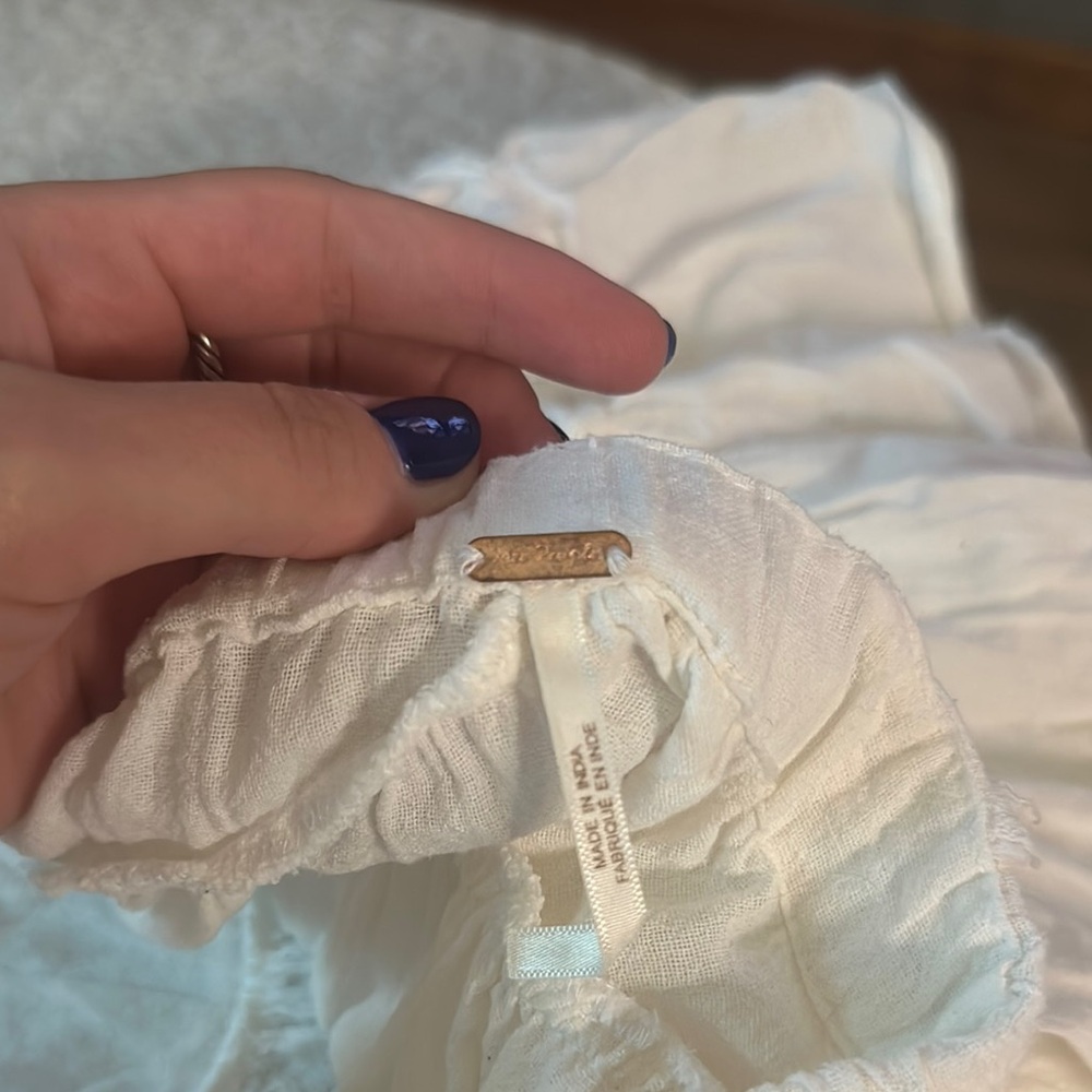 Free People Cream Ruffled Mini Skirt - Picture 2 of 2